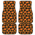 Black Halloween Pumpkin Pattern Print Front and Back Car Floor Mats