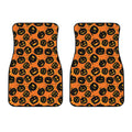 Black Halloween Pumpkin Pattern Print Front Car Floor Mats