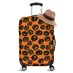 Black Halloween Pumpkin Pattern Print Luggage Cover