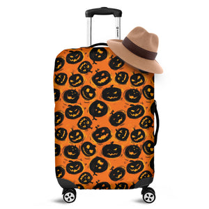 Black Halloween Pumpkin Pattern Print Luggage Cover