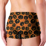 Black Halloween Pumpkin Pattern Print Men's Boxer Briefs