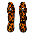 Black Halloween Pumpkin Pattern Print Muay Thai Shin Guards