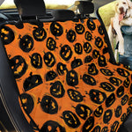 Black Halloween Pumpkin Pattern Print Pet Car Back Seat Cover