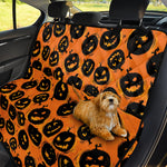 Black Halloween Pumpkin Pattern Print Pet Car Back Seat Cover