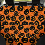 Black Halloween Pumpkin Pattern Print Pet Car Back Seat Cover