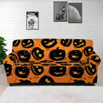 Black Halloween Pumpkin Pattern Print Sofa Cover