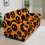Black Halloween Pumpkin Pattern Print Sofa Cover