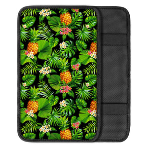 Black Hawaiian Pineapple Pattern Print Car Center Console Cover