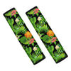 Black Hawaiian Pineapple Pattern Print Car Seat Belt Covers