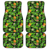 Black Hawaiian Pineapple Pattern Print Front and Back Car Floor Mats