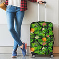 Black Hawaiian Pineapple Pattern Print Luggage Cover