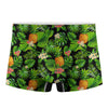 Black Hawaiian Pineapple Pattern Print Men's Boxer Briefs