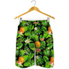 Black Hawaiian Pineapple Pattern Print Men's Shorts