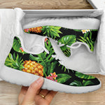 Black Hawaiian Pineapple Pattern Print Mesh Knit Shoes GearFrost