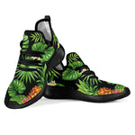 Black Hawaiian Pineapple Pattern Print Mesh Knit Shoes GearFrost