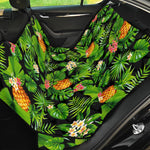 Black Hawaiian Pineapple Pattern Print Pet Car Back Seat Cover