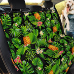 Black Hawaiian Pineapple Pattern Print Pet Car Back Seat Cover