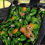 Black Hawaiian Pineapple Pattern Print Pet Car Back Seat Cover