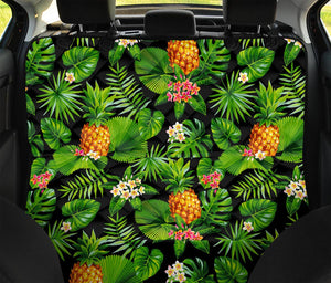 Black Hawaiian Pineapple Pattern Print Pet Car Back Seat Cover