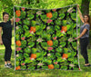 Black Hawaiian Pineapple Pattern Print Quilt