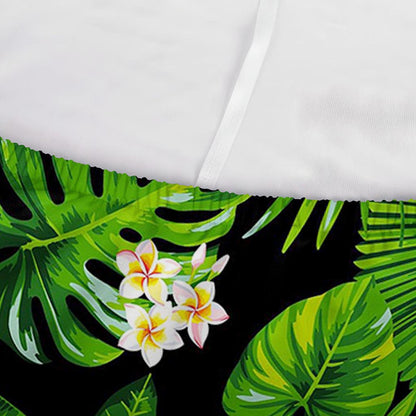 Black Hawaiian Pineapple Pattern Print Sofa Cover