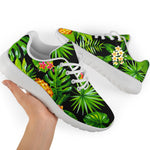 Black Hawaiian Pineapple Pattern Print Sport Shoes GearFrost