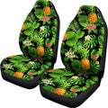 Black Hawaiian Pineapple Pattern Print Universal Fit Car Seat Covers