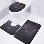 Black Jaguar Print 3 Piece Bath Mat Set