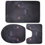 Black Jaguar Print 3 Piece Bath Mat Set