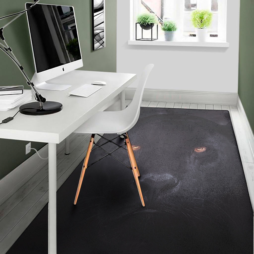 Black Jaguar Print Area Rug