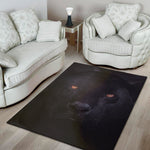 Black Jaguar Print Area Rug