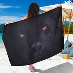 Black Jaguar Print Beach Sarong Wrap