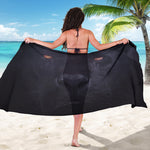 Black Jaguar Print Beach Sarong Wrap