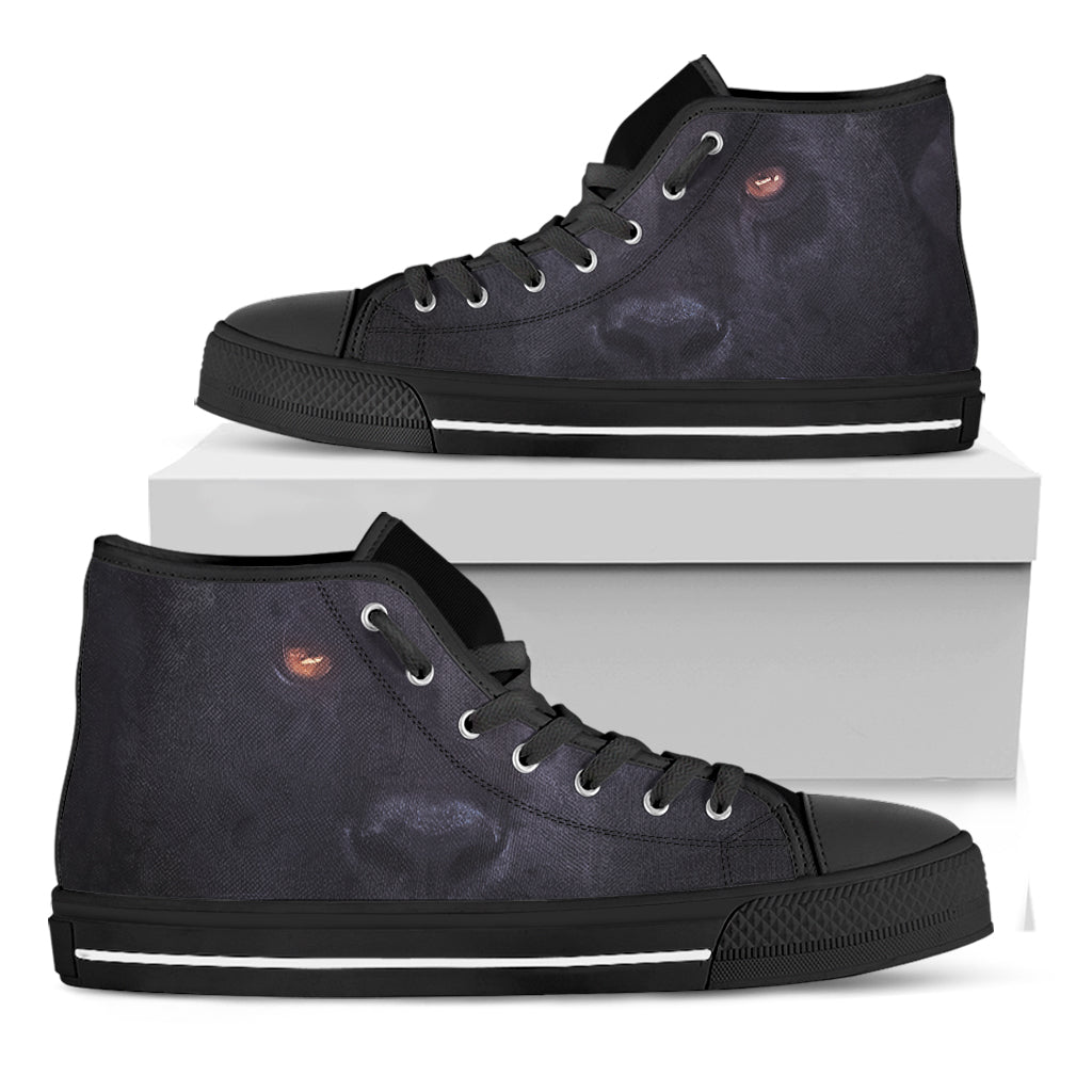 Black Jaguar Print Black High Top Shoes