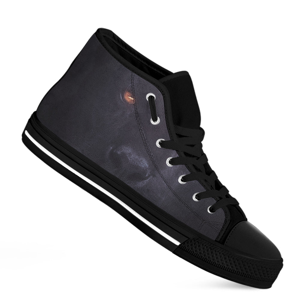 Black Jaguar Print Black High Top Shoes