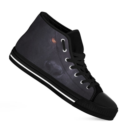 Black Jaguar Print Black High Top Shoes