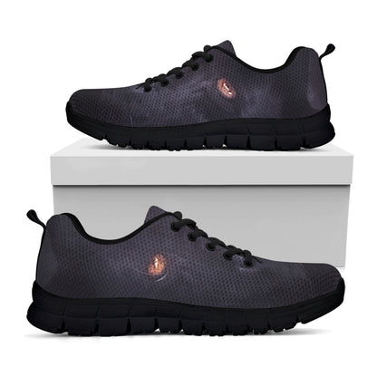 Black Jaguar Print Black Sneakers
