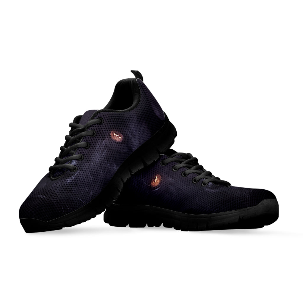 Black Jaguar Print Black Sneakers