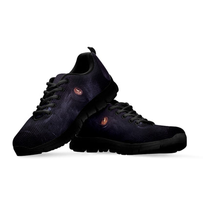 Black Jaguar Print Black Sneakers