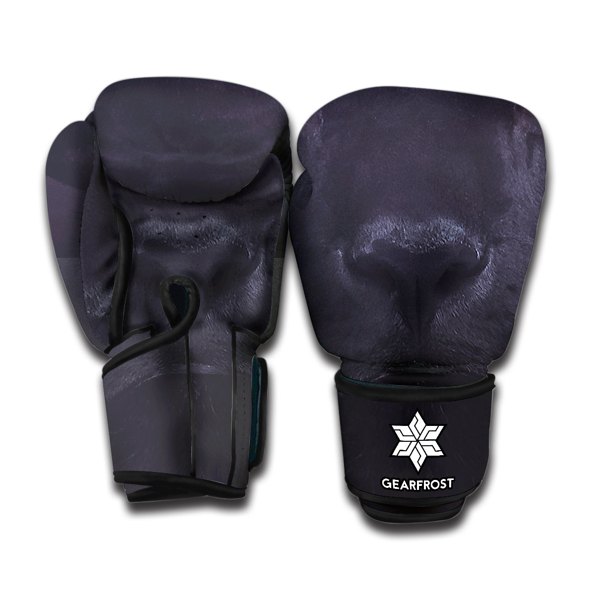 Black Jaguar Print Boxing Gloves