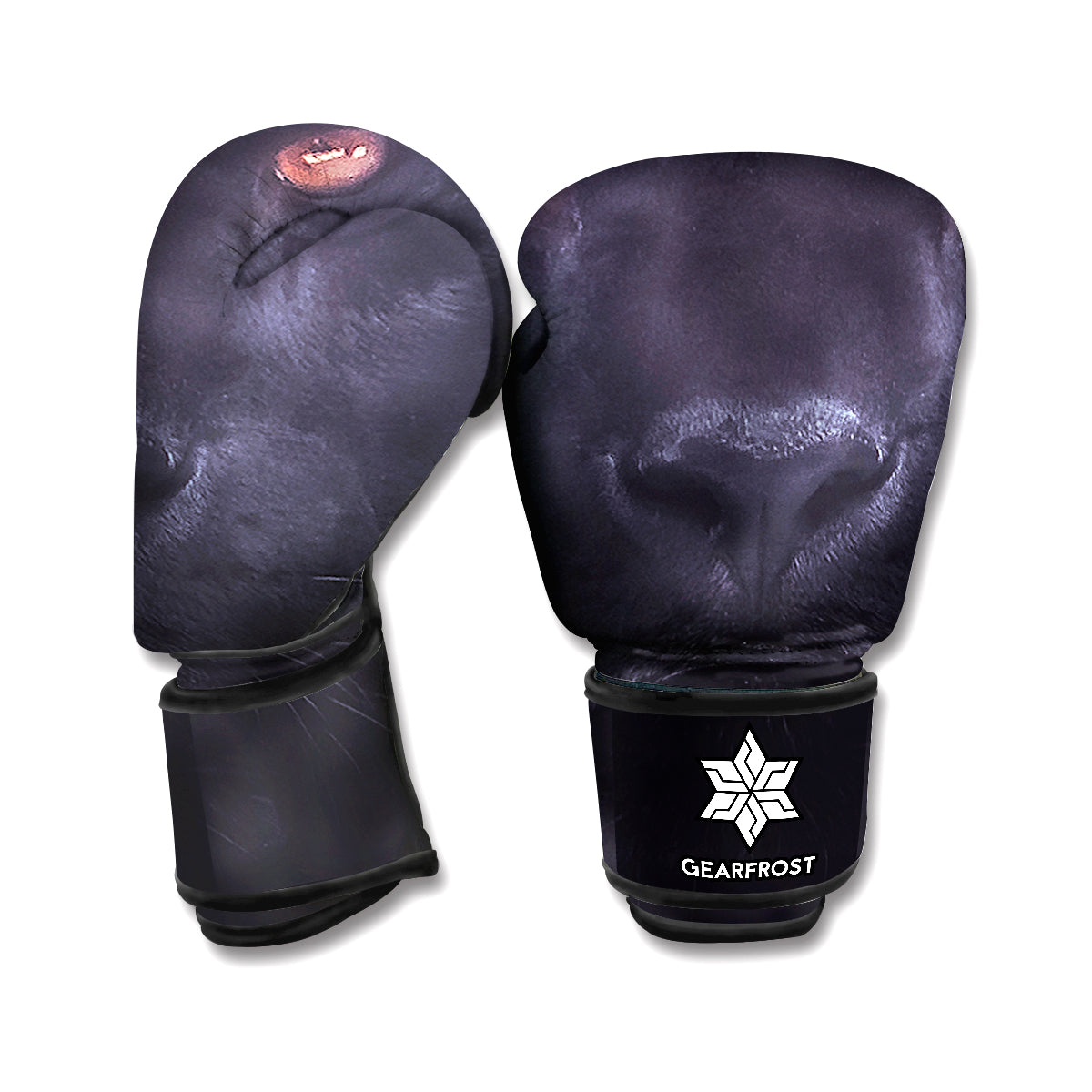 Black Jaguar Print Boxing Gloves