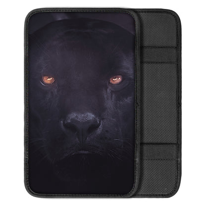 Black Jaguar Print Car Center Console Cover