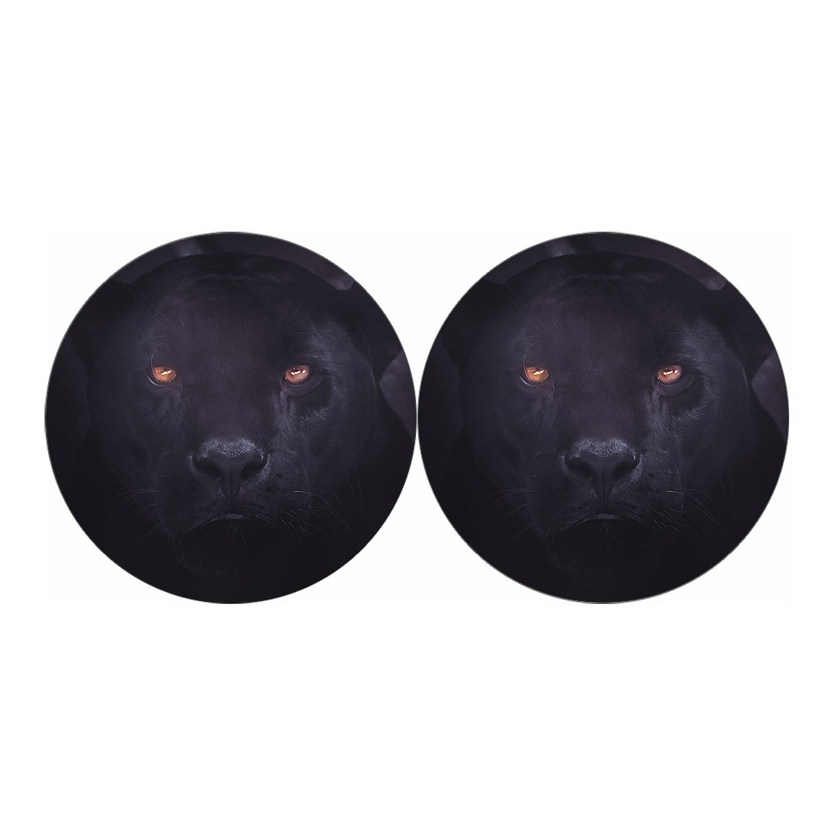 Black Jaguar Print Car Coasters