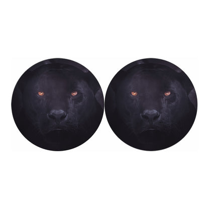 Black Jaguar Print Car Coasters