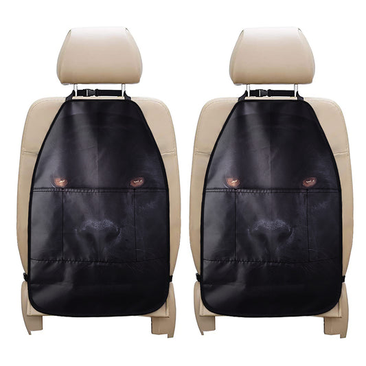 Black Jaguar Print Car Seat Organizers