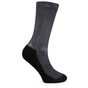 Black Jaguar Print Crew Socks