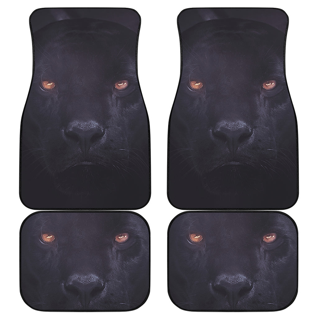 Black Jaguar Print Front and Back Car Floor Mats