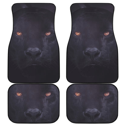 Black Jaguar Print Front and Back Car Floor Mats