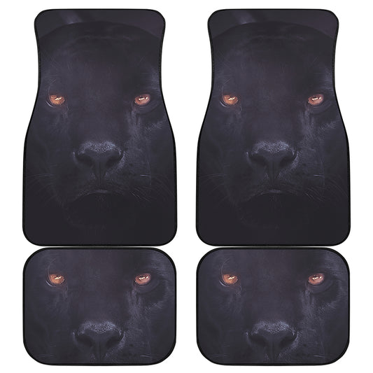 Black Jaguar Print Front and Back Car Floor Mats