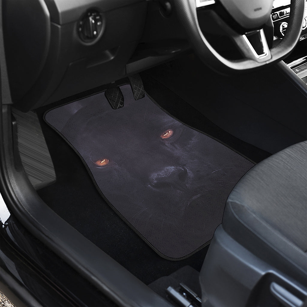 Black Jaguar Print Front and Back Car Floor Mats